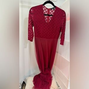 Long Dress with Lace Top